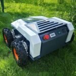 Tondeuse à gazon, tondeuse électrique, hauteur de tonte réglable de 10 à 60 mm, ultra-silencieuse avec télécommande