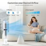 Climatiseur Mobile Silencieux Portable Rafraîchisseur d'air 360° Oscillation, Sortie d'air Double, 24H Minuteries, 65W, 4 Modes et 3 Vitesses avec Télécommande pour Chambre, Bureau, Cuisine [Classe énergétique A++] – Image 3