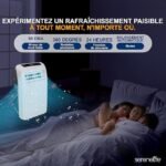 SereneLife Climatiseur Mobile 9000 BTU avec Chauffage – Climatiseur Réversible Portable 4 en 1, jusqu’à 41 m², Déshumidificateur, Ventilateur, Télécommande, Kit Fenêtre, Blanc – Image 2
