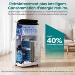 SereneLife Climatiseur Mobile Inverter A+++ 12000 BTU Double Tuyau – 4 en 1 Refroidissement Chauffage Déshumidification Ventilation, Auto-Swing, WiFi, Ultra Silencieux 44 à 49 dB avec Kit Fenêtre [Classe énergétique A+++] – Image 4