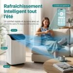 SereneLife Climatiseur Portable 12 000 BTU – Clim Mobile 4 en 1 Silencieuse avec WiFi, Rafraîchisseur d’Air, Déshumidificateur, Ventilation, Chauffage, Kit Fenêtre, Contrôle APP [Classe énergétique A+++] – Image 4