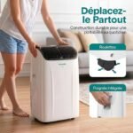 SereneLife Climatiseur Portable 12 000 BTU – Clim Mobile 4 en 1 Silencieuse avec WiFi, Rafraîchisseur d’Air, Déshumidificateur, Ventilation, Chauffage, Kit Fenêtre, Contrôle APP [Classe énergétique A+++] – Image 2